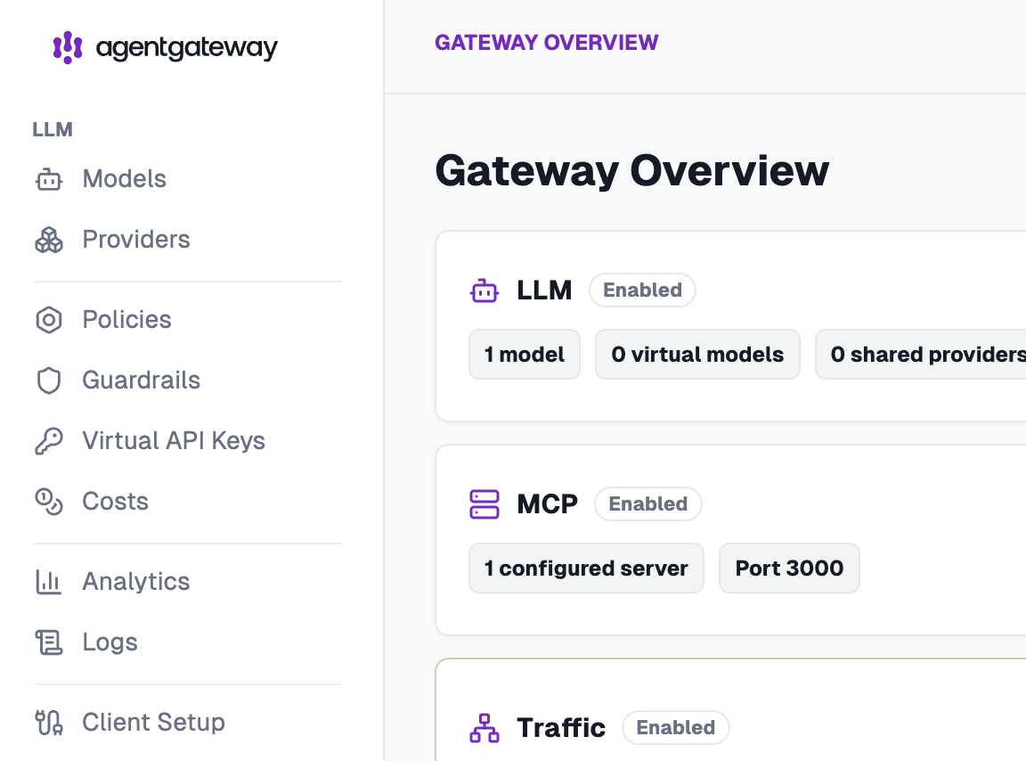 Agent Gateway UI - Everything Working